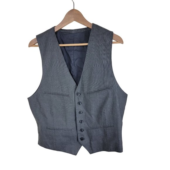 Banana Republic Men's Waistcoat Cotton Suit Vest Grey size M - Picture 1 of 10